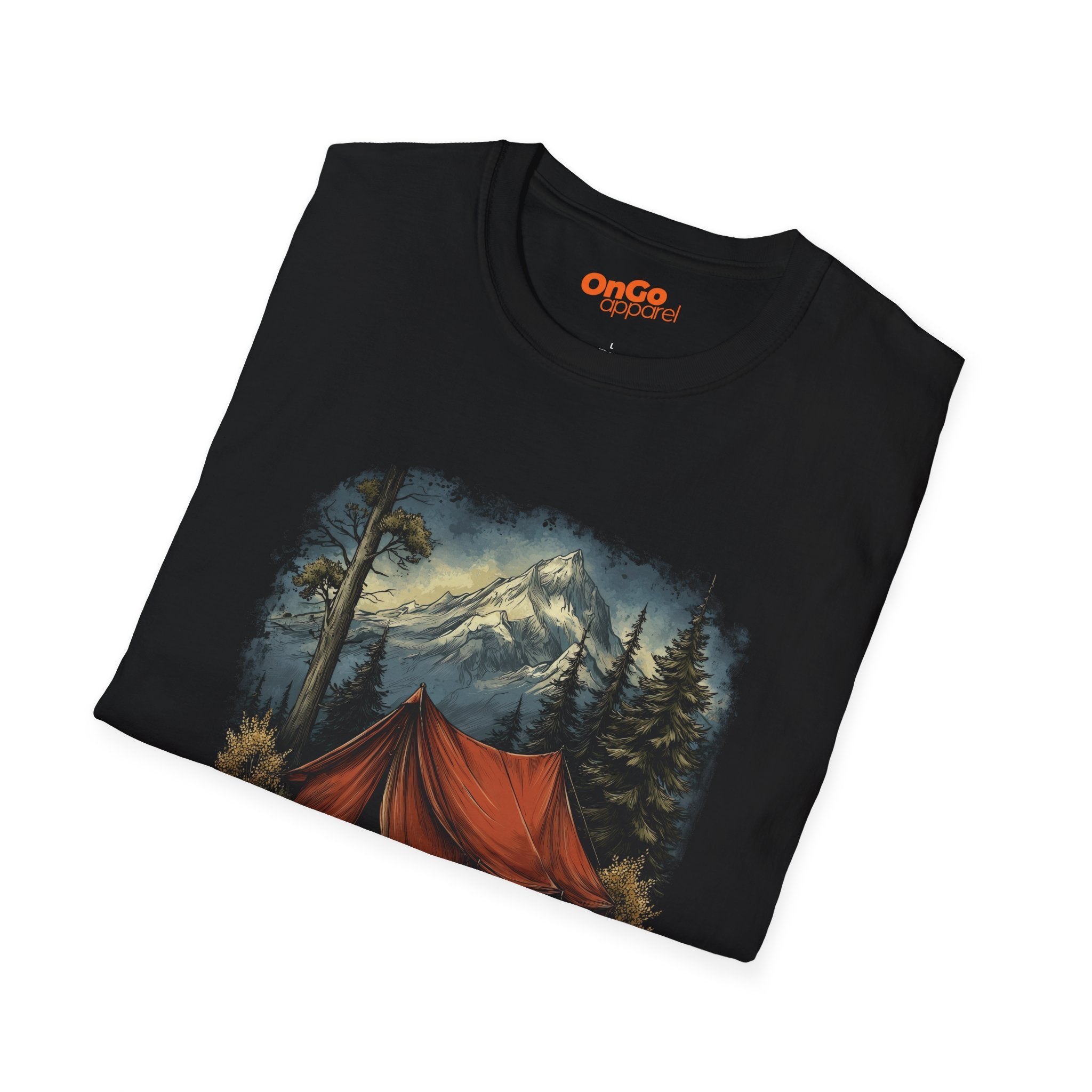 Adventure Mountain Tent Graphic T-Shirt