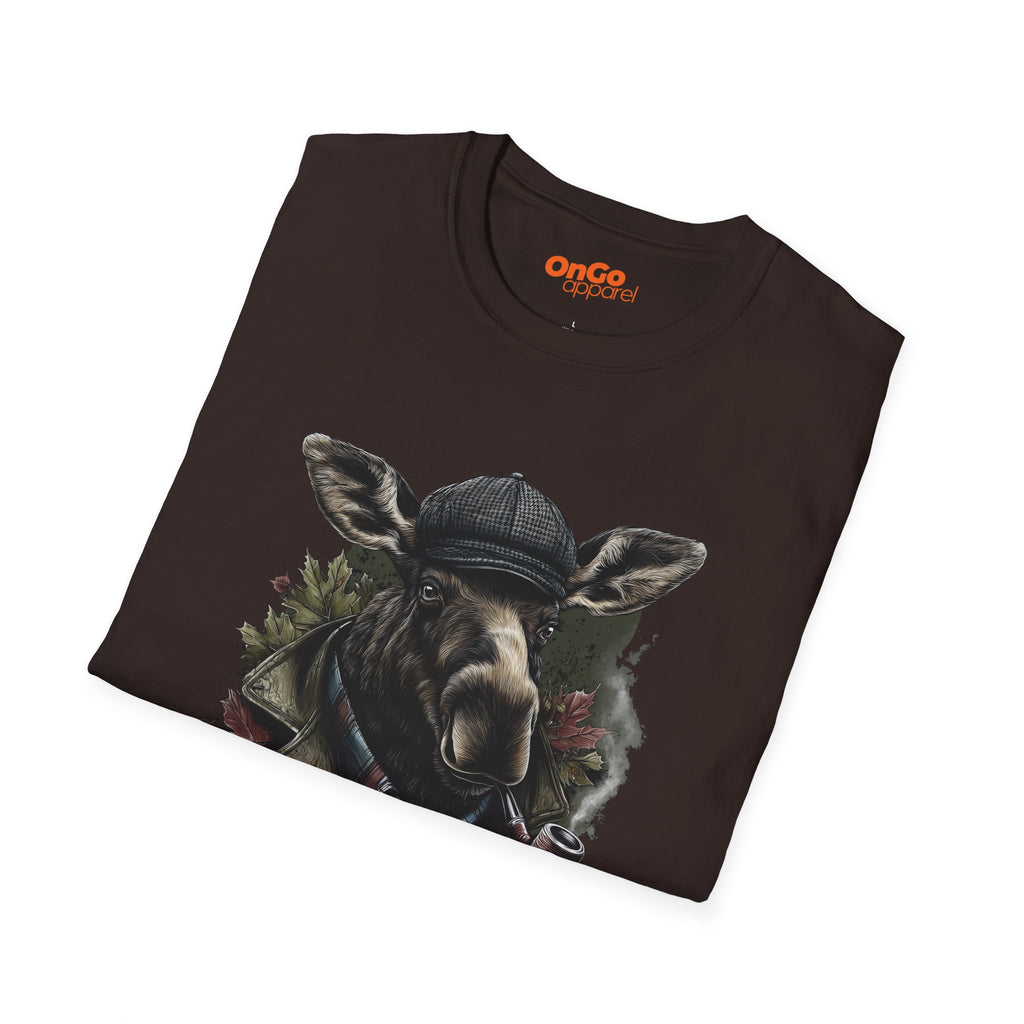 Moose with Pipe T-Shirt - Nature Wildlife Design