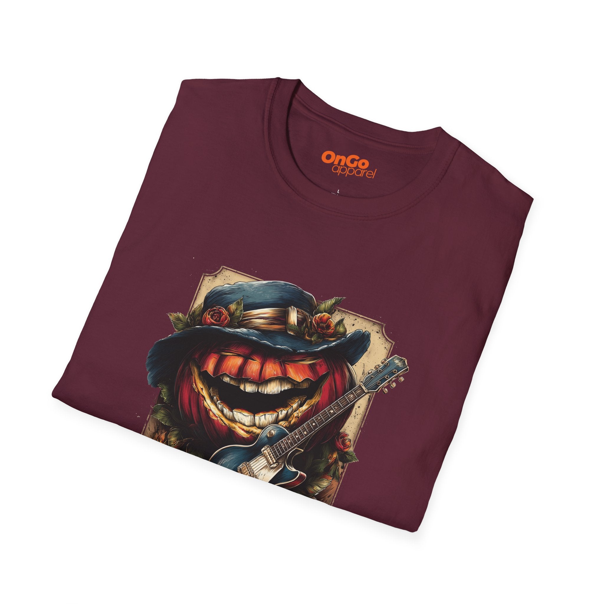 Pumpkin and Guitar Graphic T-shirt