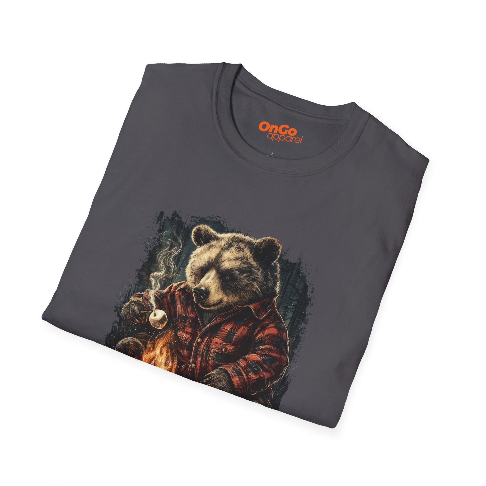Cozy Bear Campfire T-Shirt with Marshmallow Design