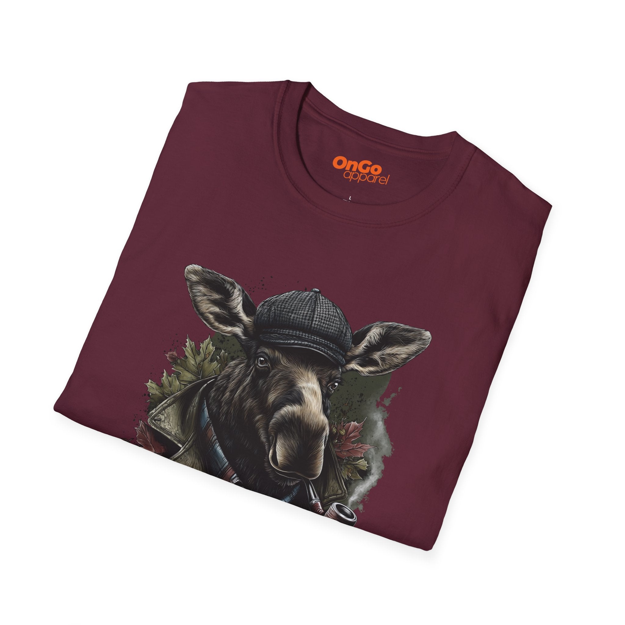 Moose with Pipe T-Shirt - Nature Wildlife Design