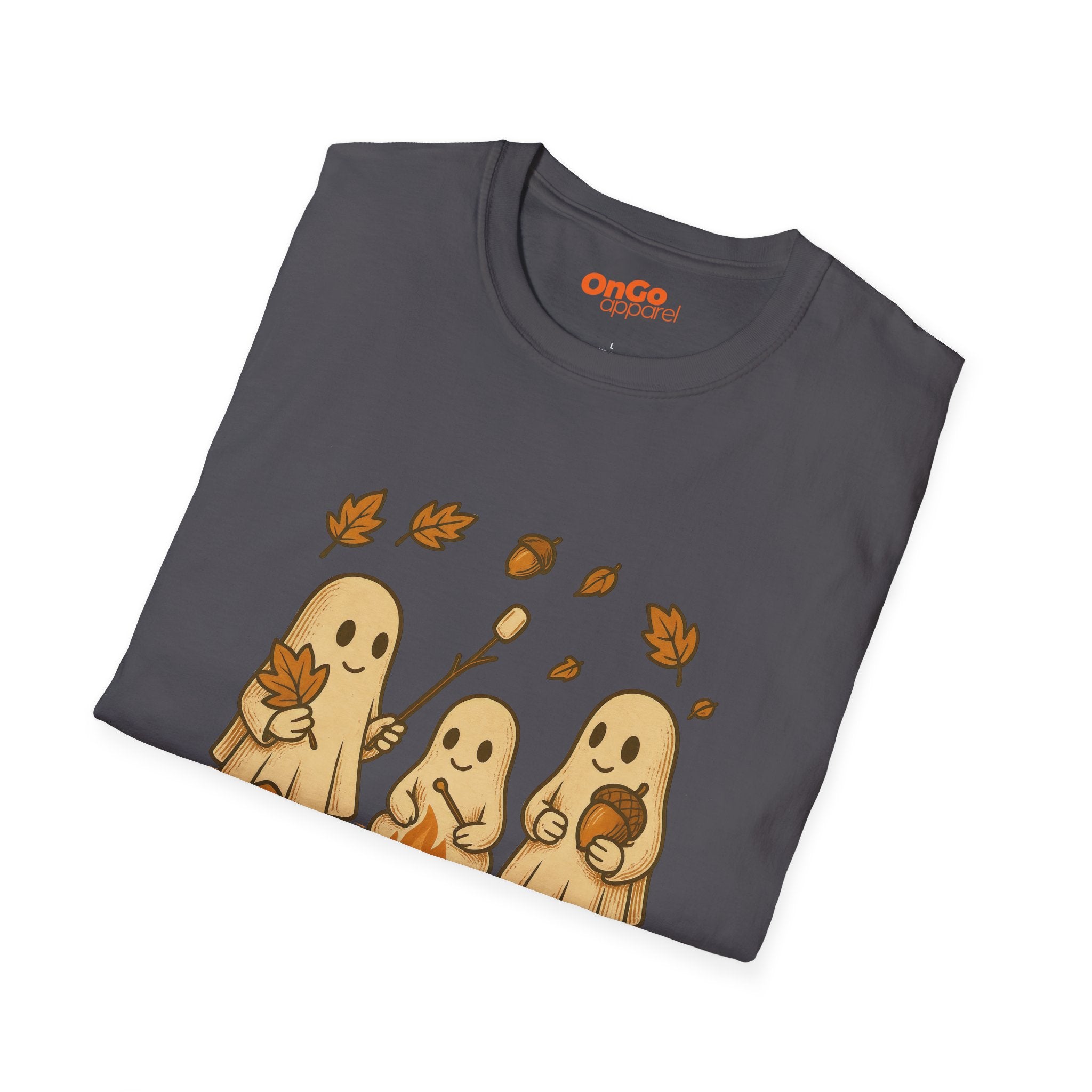 Ghosts Bonfire T-Shirt with Autumn Marshmallow Design