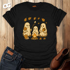 Ghosts Bonfire T-Shirt with Autumn Marshmallow Design – black – oak-wood