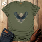 Eagle Wings T-Shirt with Artistic Spread Design – military_green – oak-wood