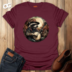 Raccoon with Banjo T-Shirt - Woodland Music Art – maroon – oak-wood