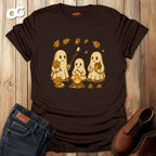Ghosts Bonfire T-Shirt with Autumn Marshmallow Design – dark_chocolate – oak-wood