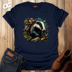 Badger and Basket Graphic T-Shirt – navy – oak-wood