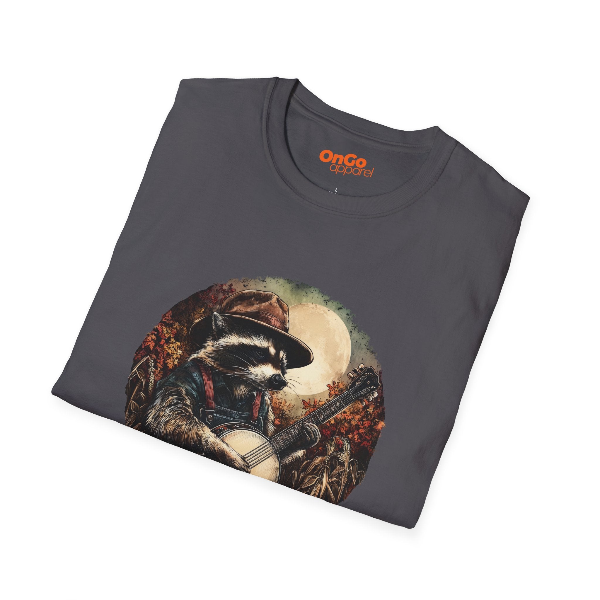 Raccoon with Banjo T-Shirt - Woodland Music Art