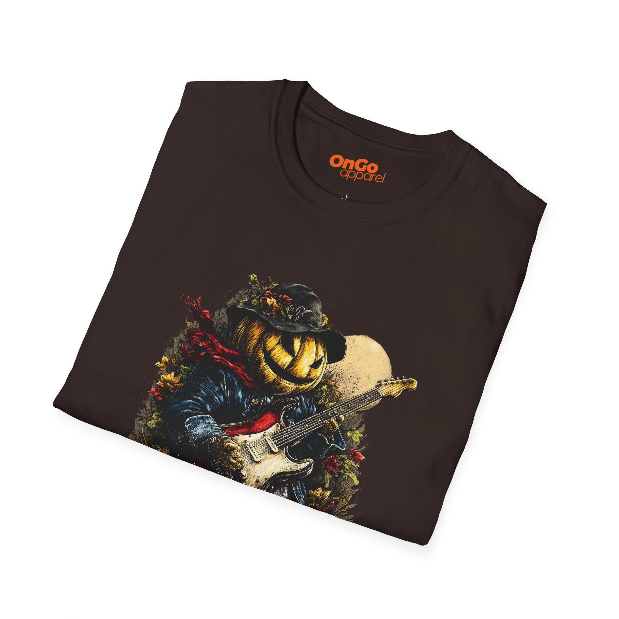 Pumpkin Guitarist T-Shirt with Creative Design