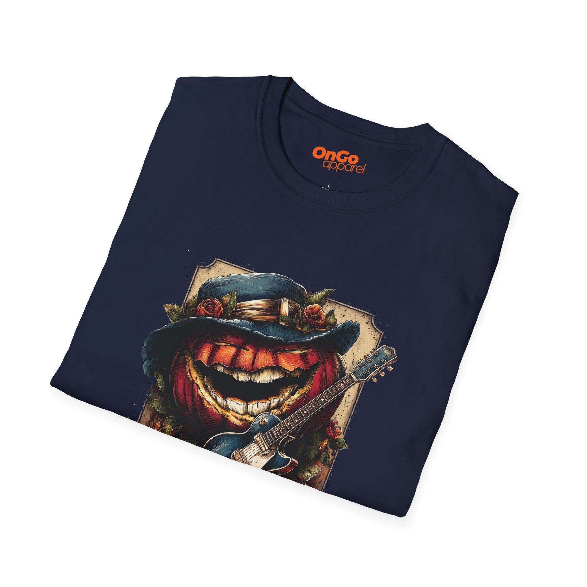 Pumpkin and Guitar Graphic T-shirt