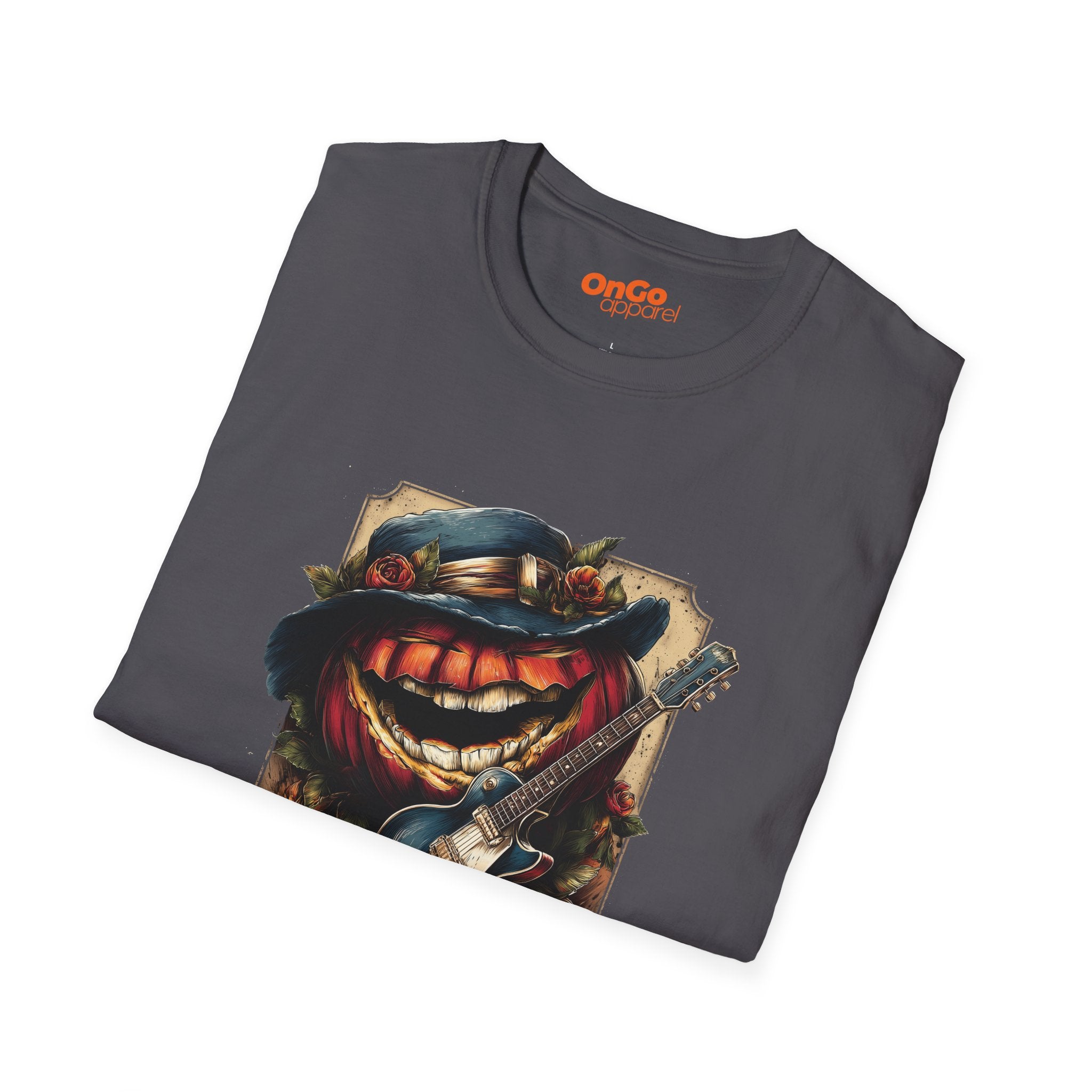 Pumpkin and Guitar Graphic T-shirt