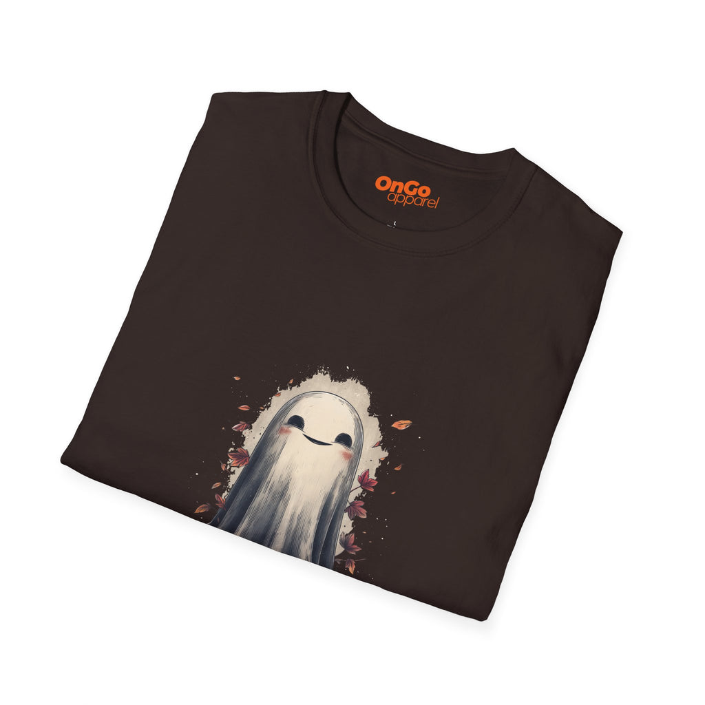 Charming Ghost with Leaves Graphic T-Shirt