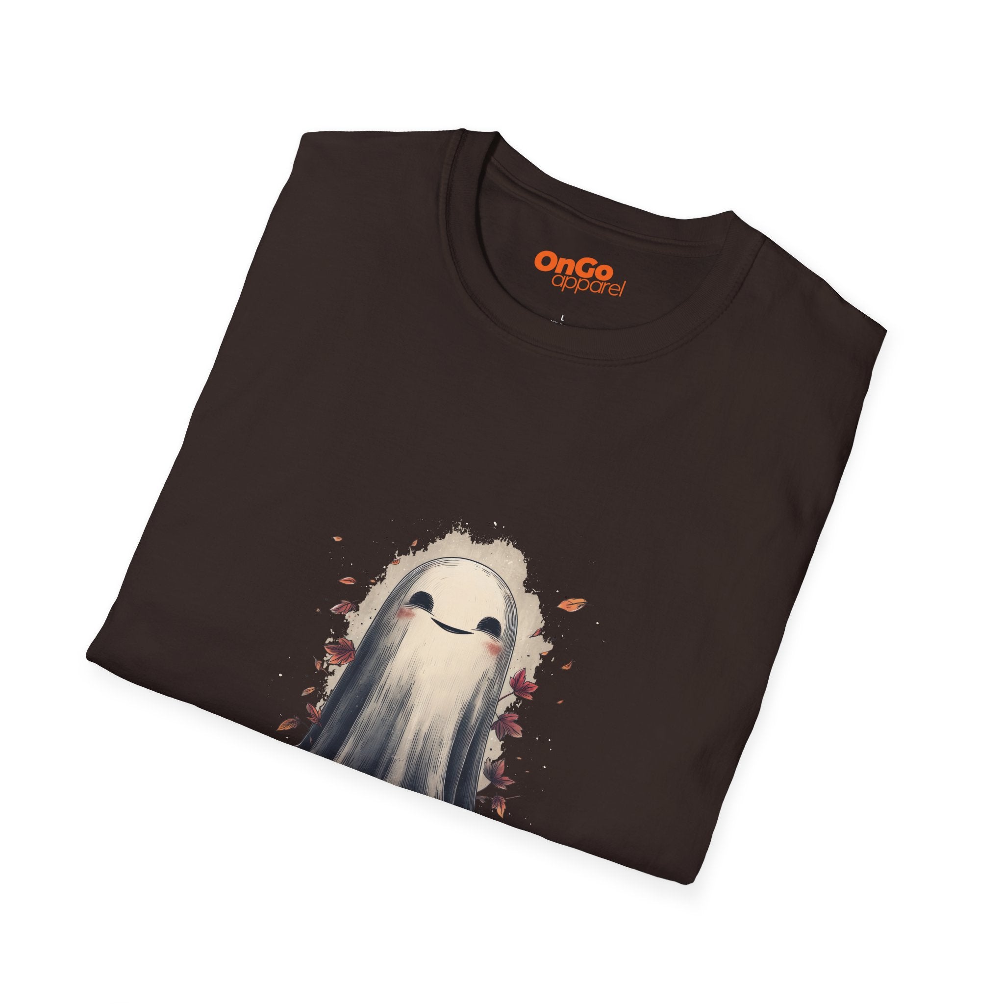 Charming Ghost with Leaves Graphic T-Shirt