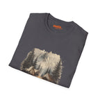 Camping Scene T-Shirt with Tents and Mountains