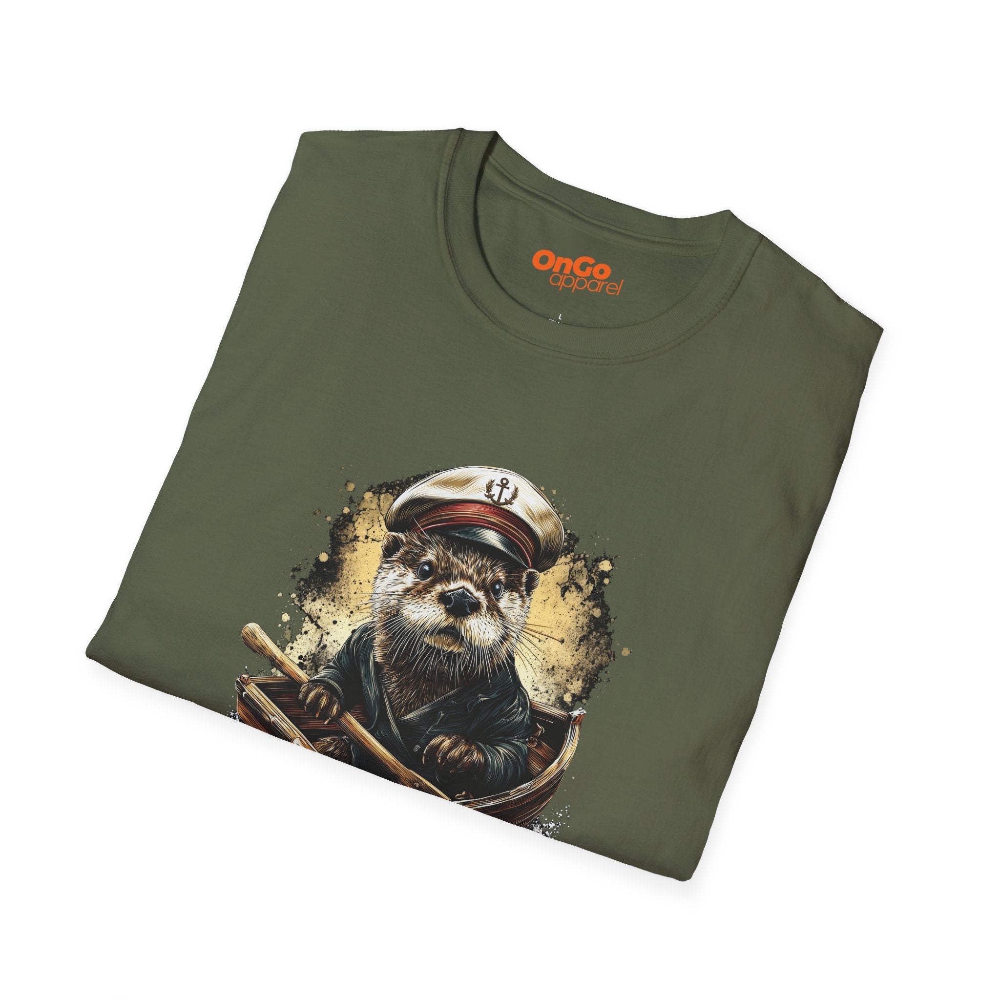 Charming Otter Captain T-Shirt with Rowboat Design