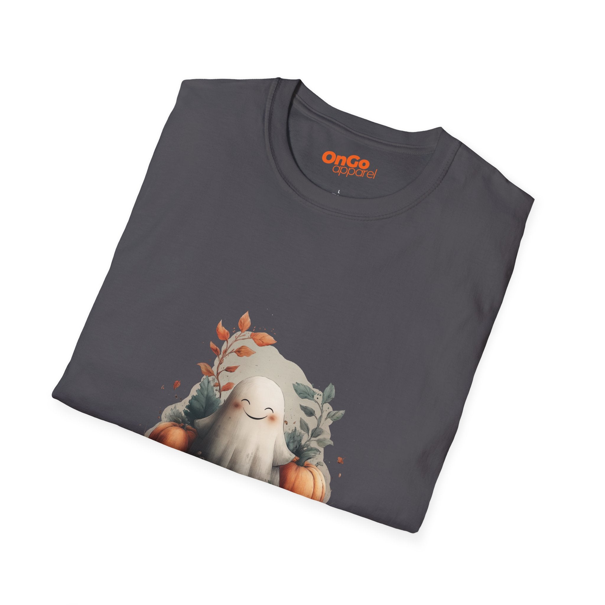 Cute Ghost and Pumpkin T-Shirt Design
