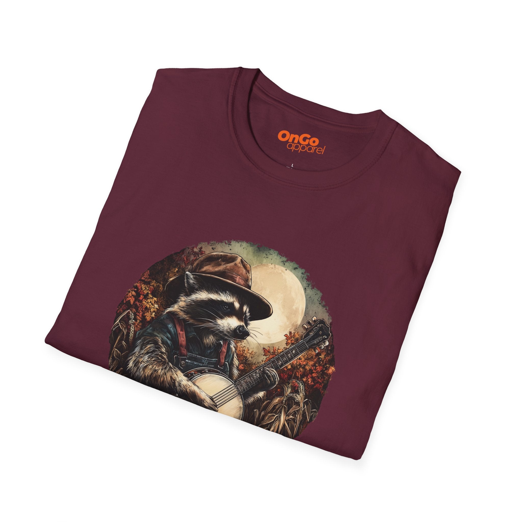 Raccoon with Banjo T-Shirt - Woodland Music Art