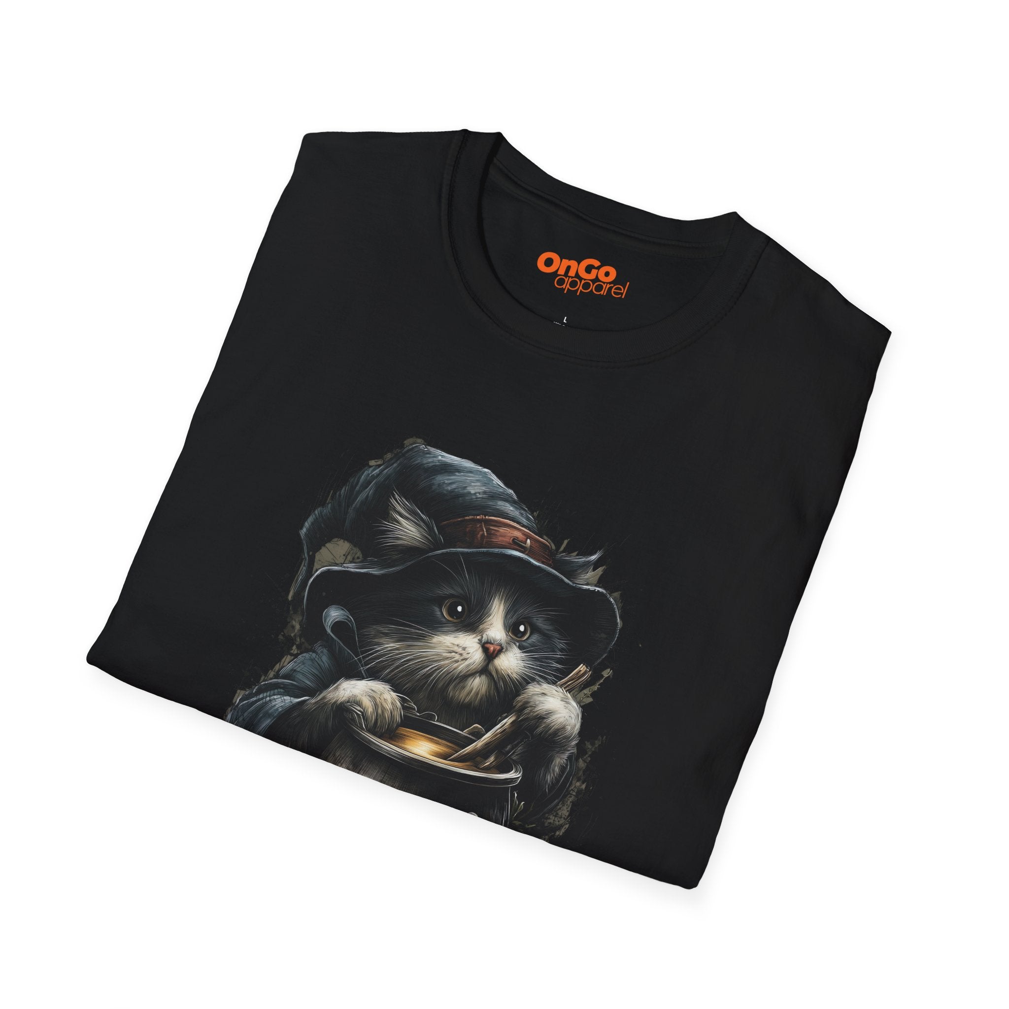 Cat Witch and Pumpkin Cauldron T-Shirt