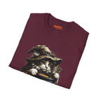 Cat Witch T-Shirt with Pumpkin Cauldron Design