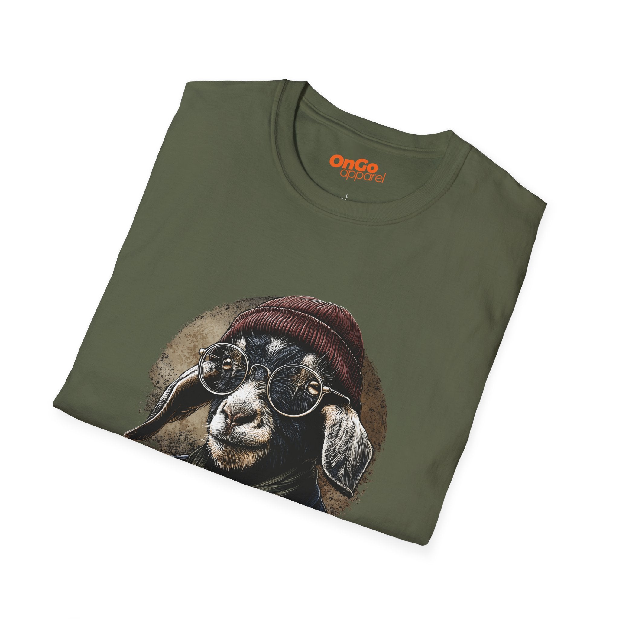 Trendy Goat T-Shirt with Glasses and Beanie Design