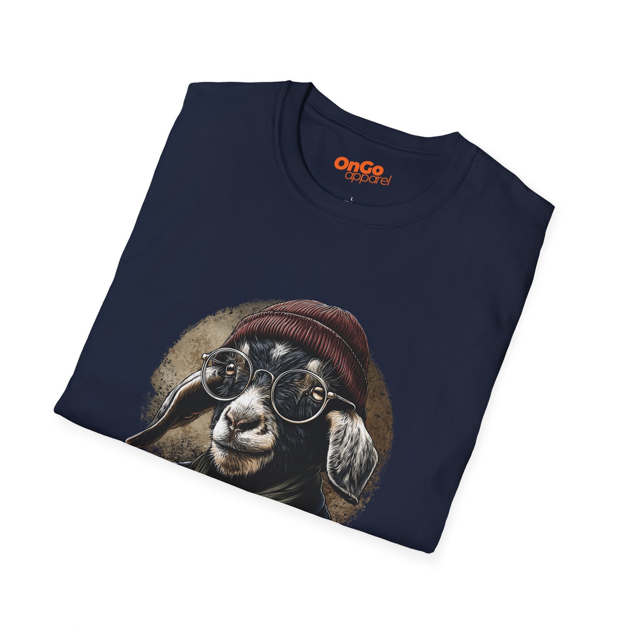 Trendy Goat T-Shirt with Glasses and Beanie Design