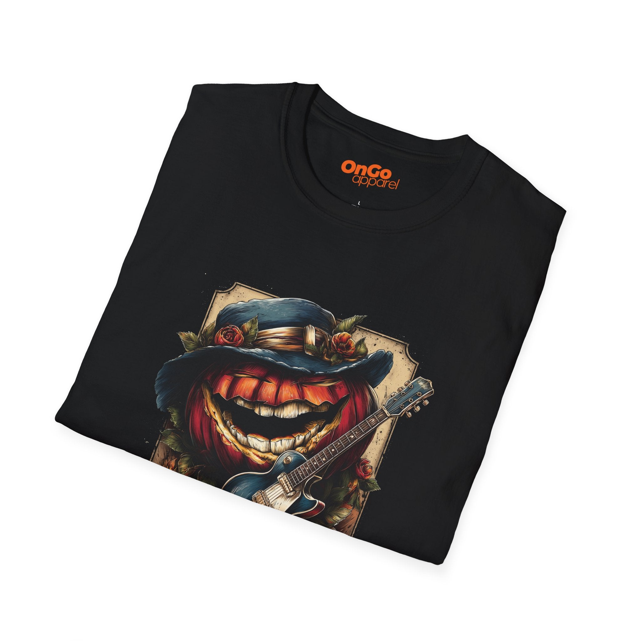 Pumpkin and Guitar Graphic T-shirt