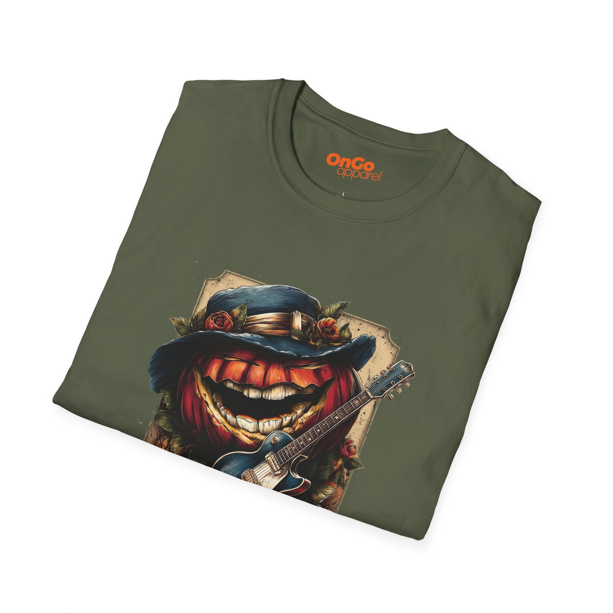 Pumpkin and Guitar Graphic T-shirt