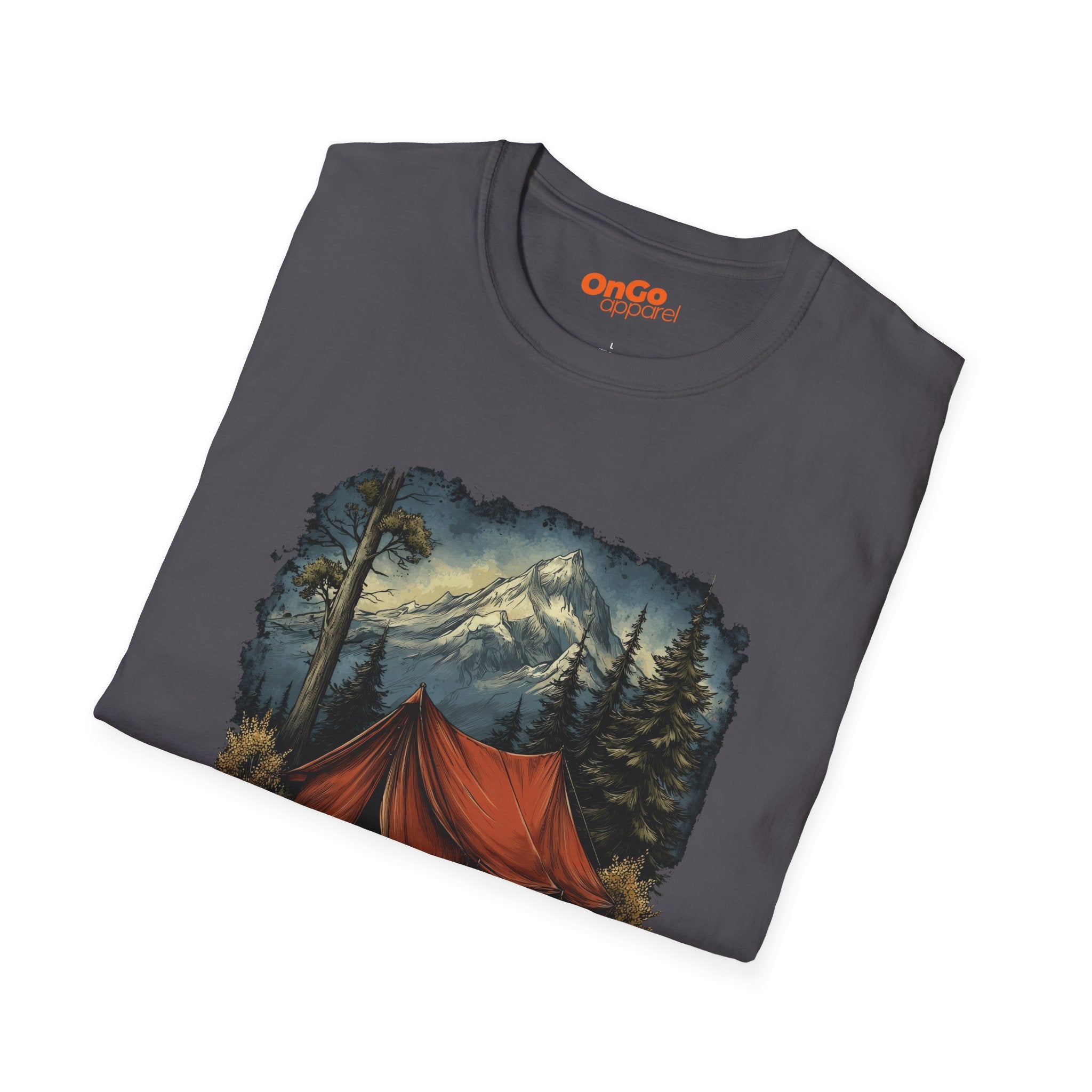 Adventure Mountain Tent Graphic T-Shirt