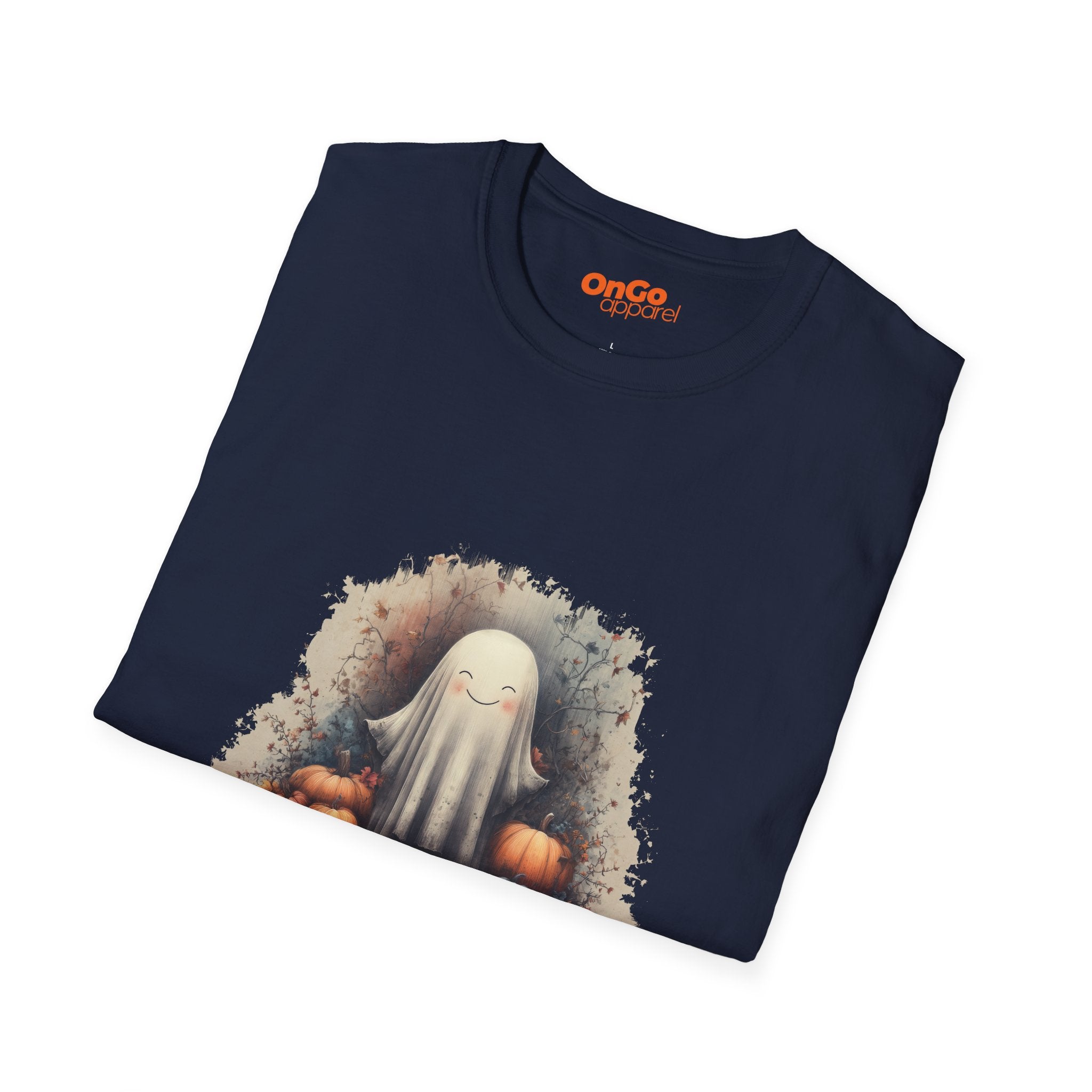 Charming Ghost and Pumpkins Graphic T-Shirt