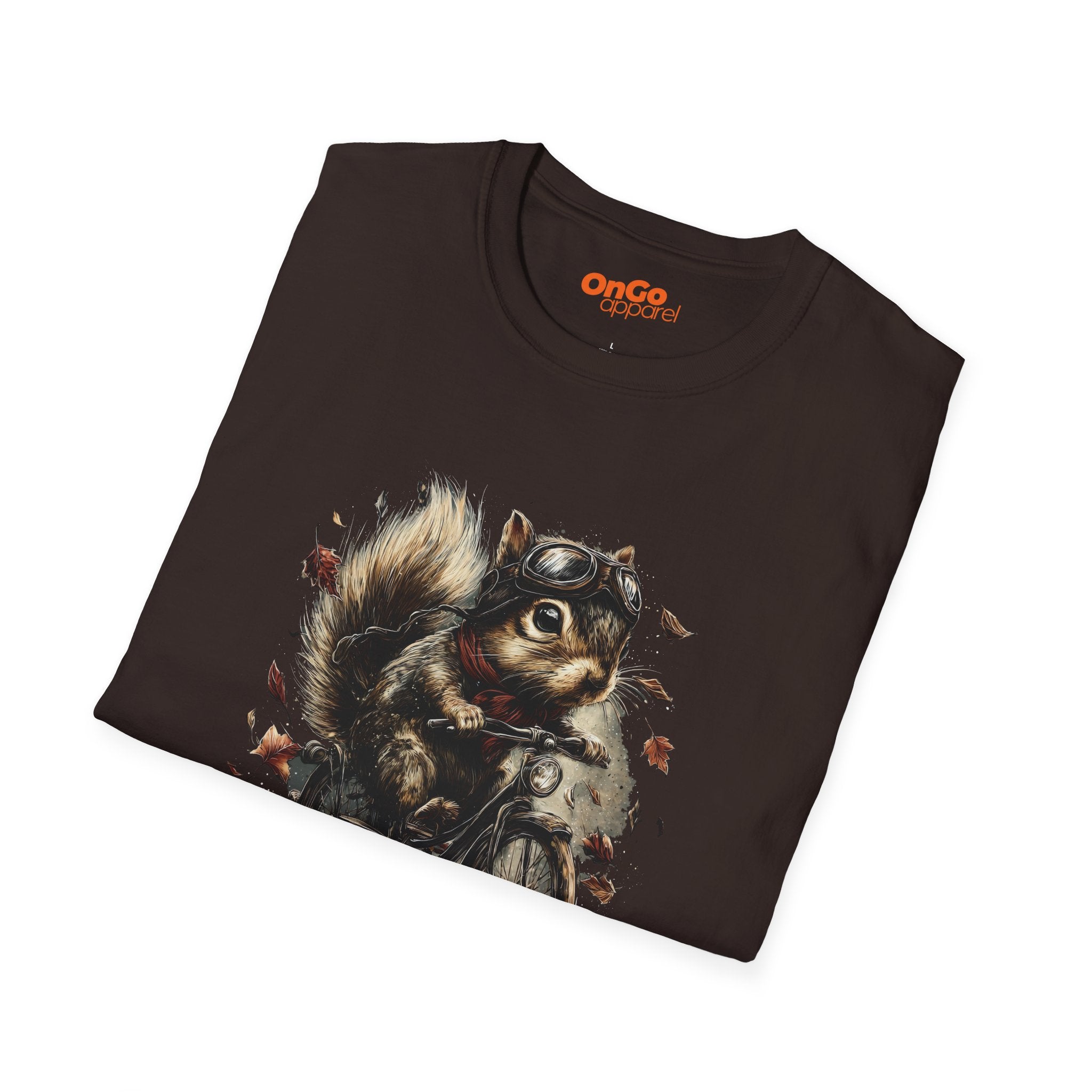 Squirrel Aviator Bike T-Shirt with Fun Animal Design