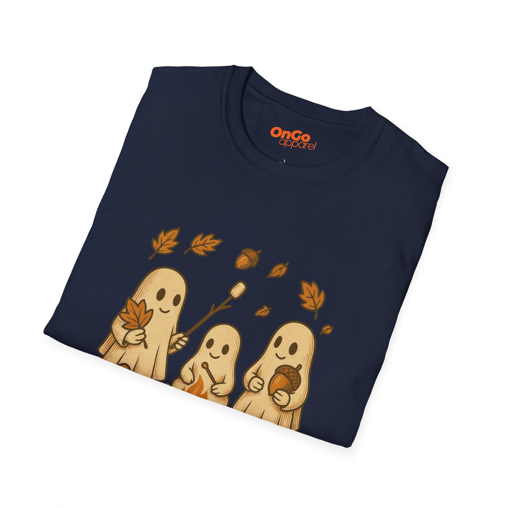 Ghosts Bonfire T-Shirt with Autumn Marshmallow Design