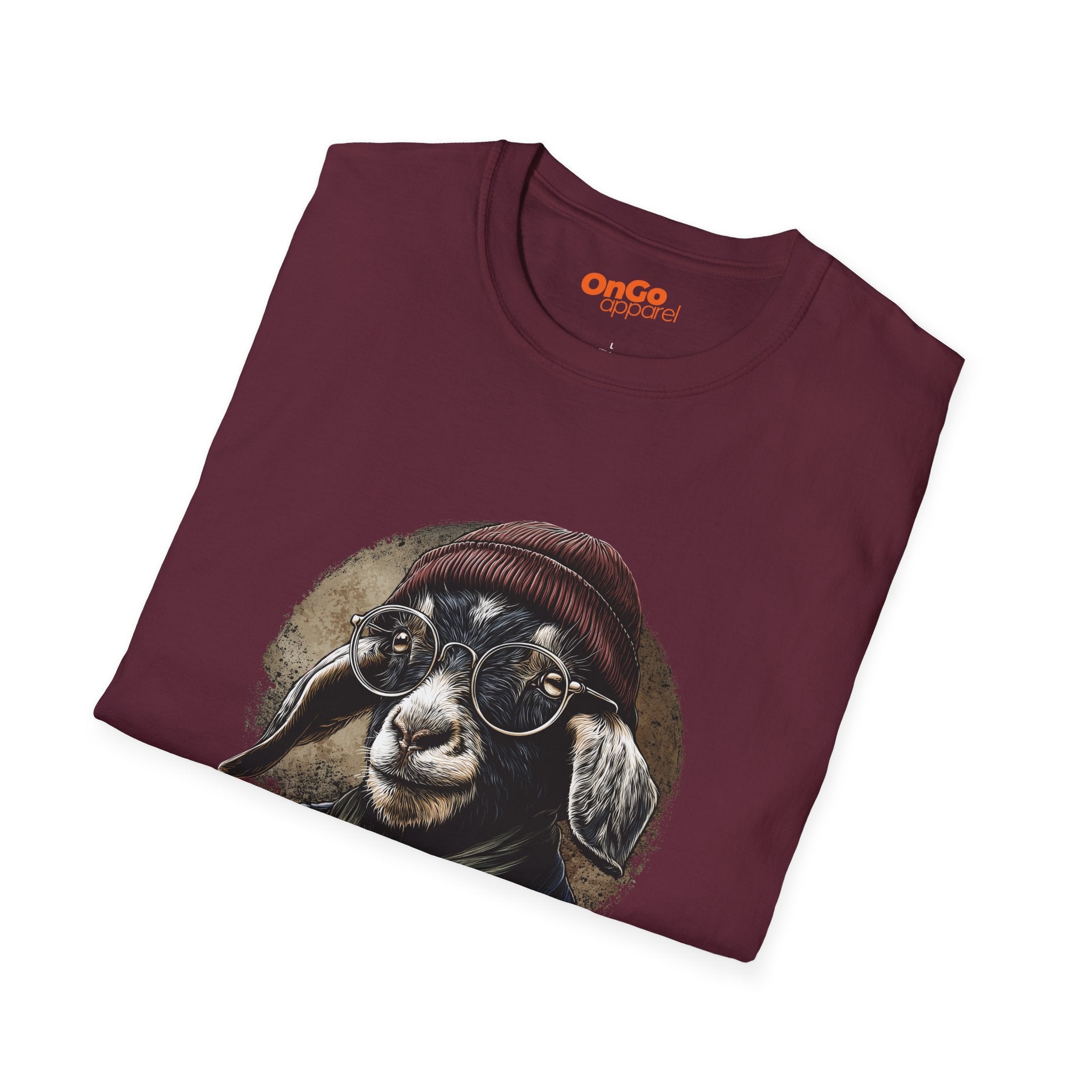 Trendy Goat T-Shirt with Glasses and Beanie Design