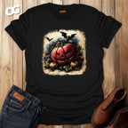 Jack-o'-Lantern Halloween T-shirt with Bats Design – black – oak-wood
