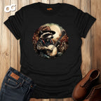 Raccoon with Banjo T-Shirt - Woodland Music Art – black – oak-wood