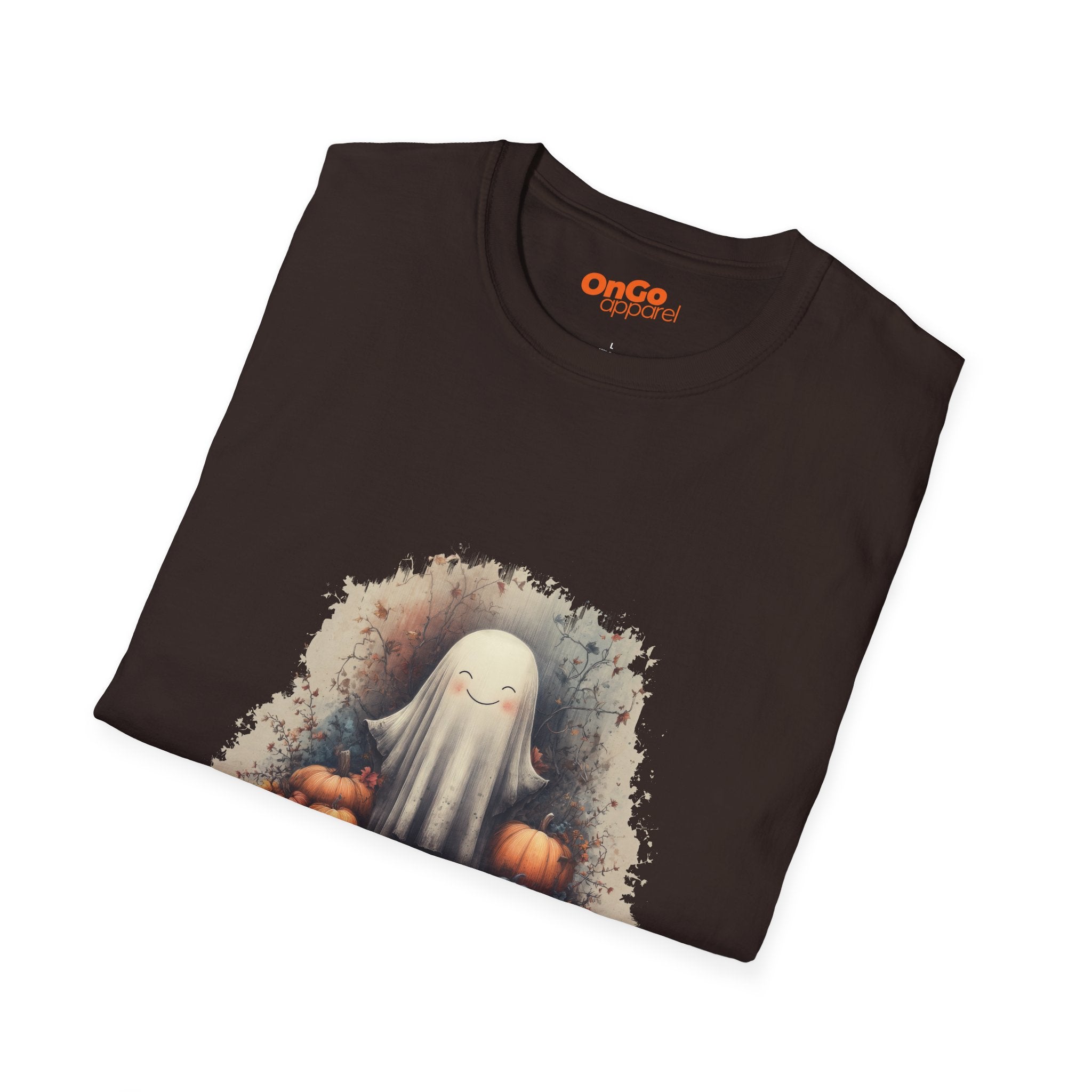 Charming Ghost and Pumpkins Graphic T-Shirt