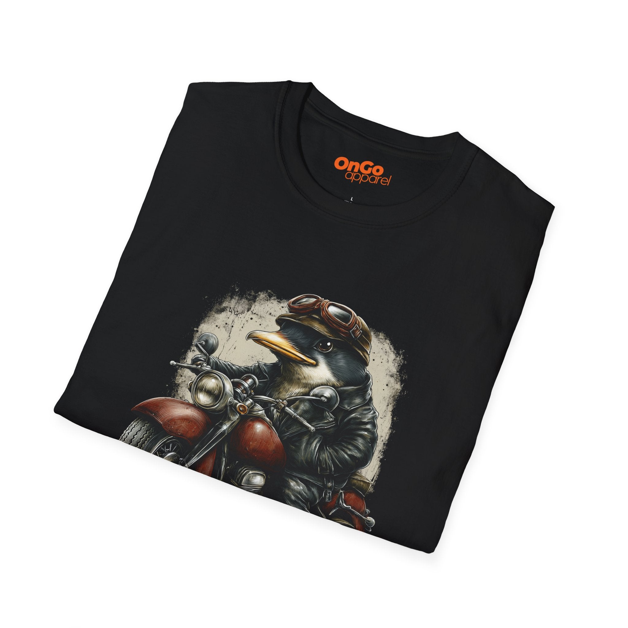 Penguin Aviator T-Shirt with Motorcycle Design