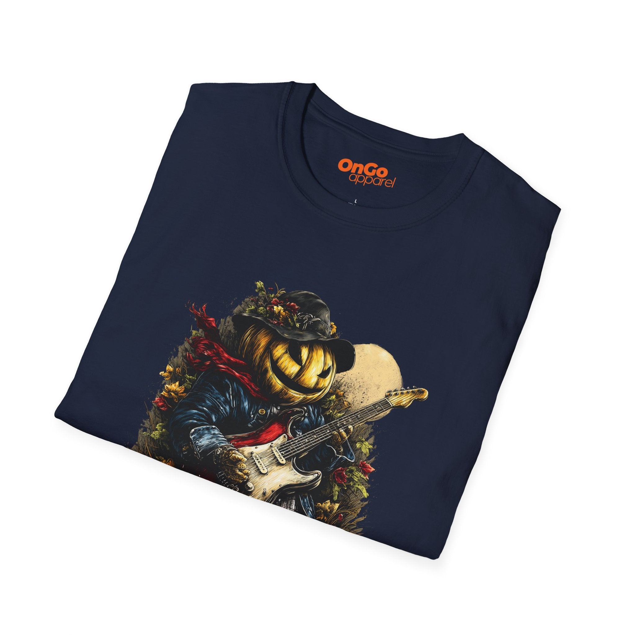 Pumpkin Guitarist T-Shirt with Creative Design