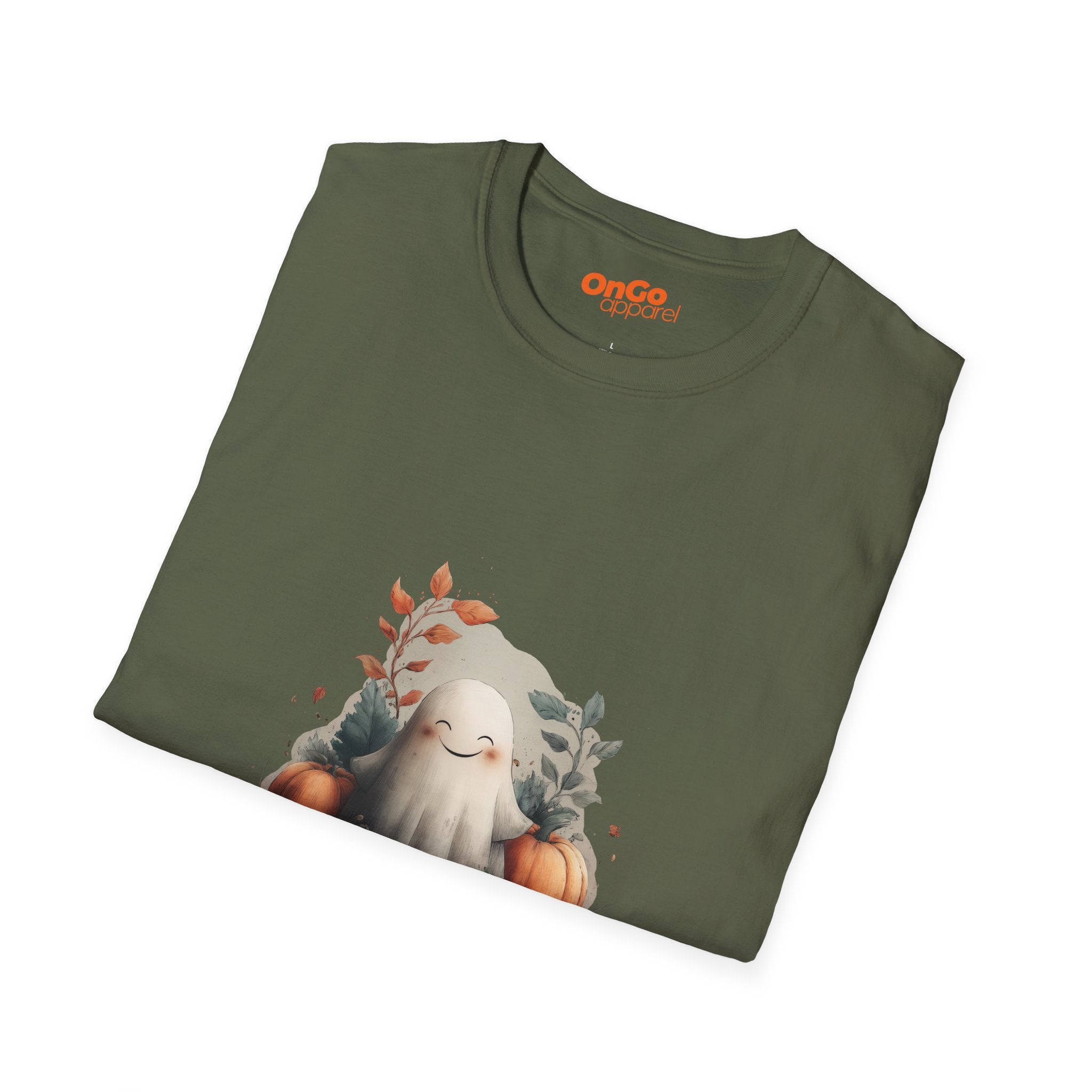 Cute Ghost and Pumpkin T-Shirt Design