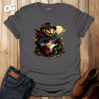 Pumpkin Guitarist T-Shirt with Creative Design – charcoal – oak-wood