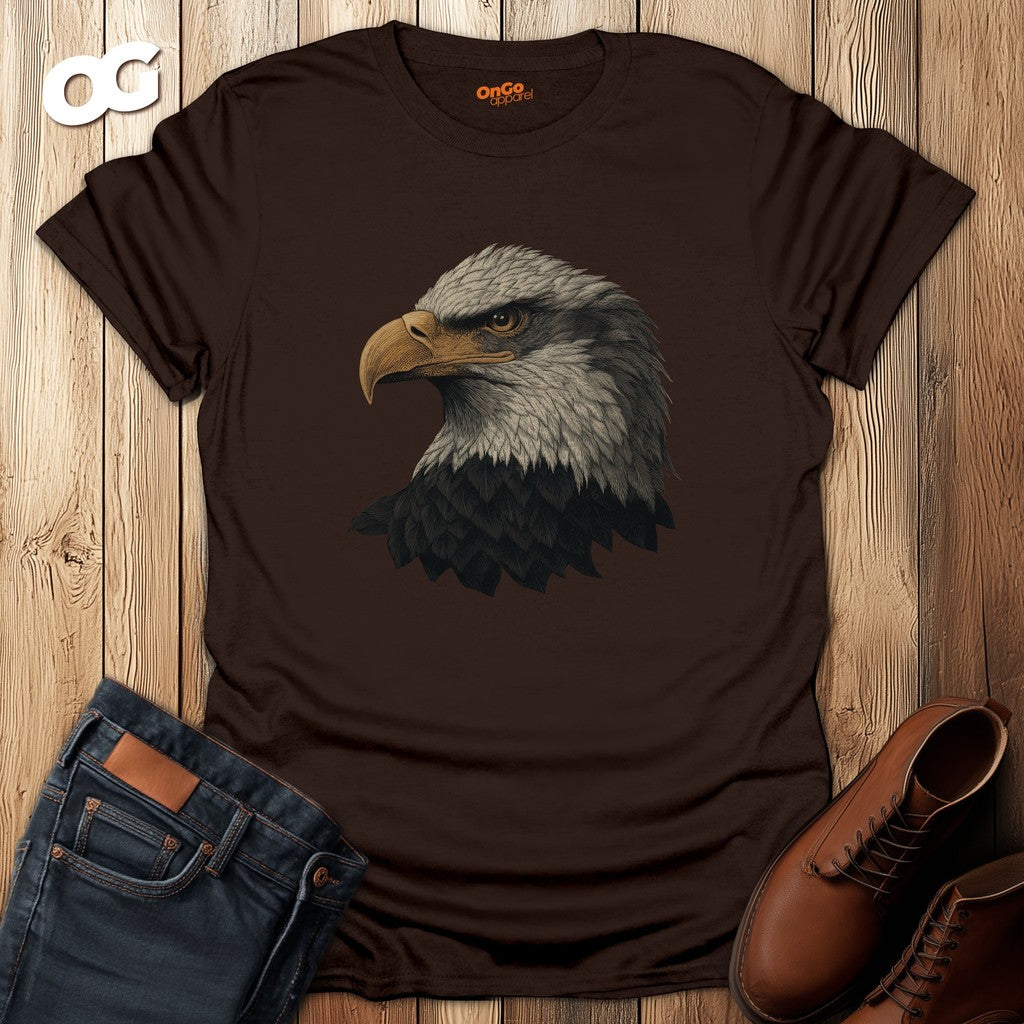 Eagle Head Graphic Men's T-Shirt – dark_chocolate – oak-wood