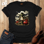 Halloween Lantern T-Shirt with Bats and Pumpkins – black – oak-wood
