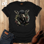 Moose with Pipe T-Shirt - Nature Wildlife Design – black – oak-wood