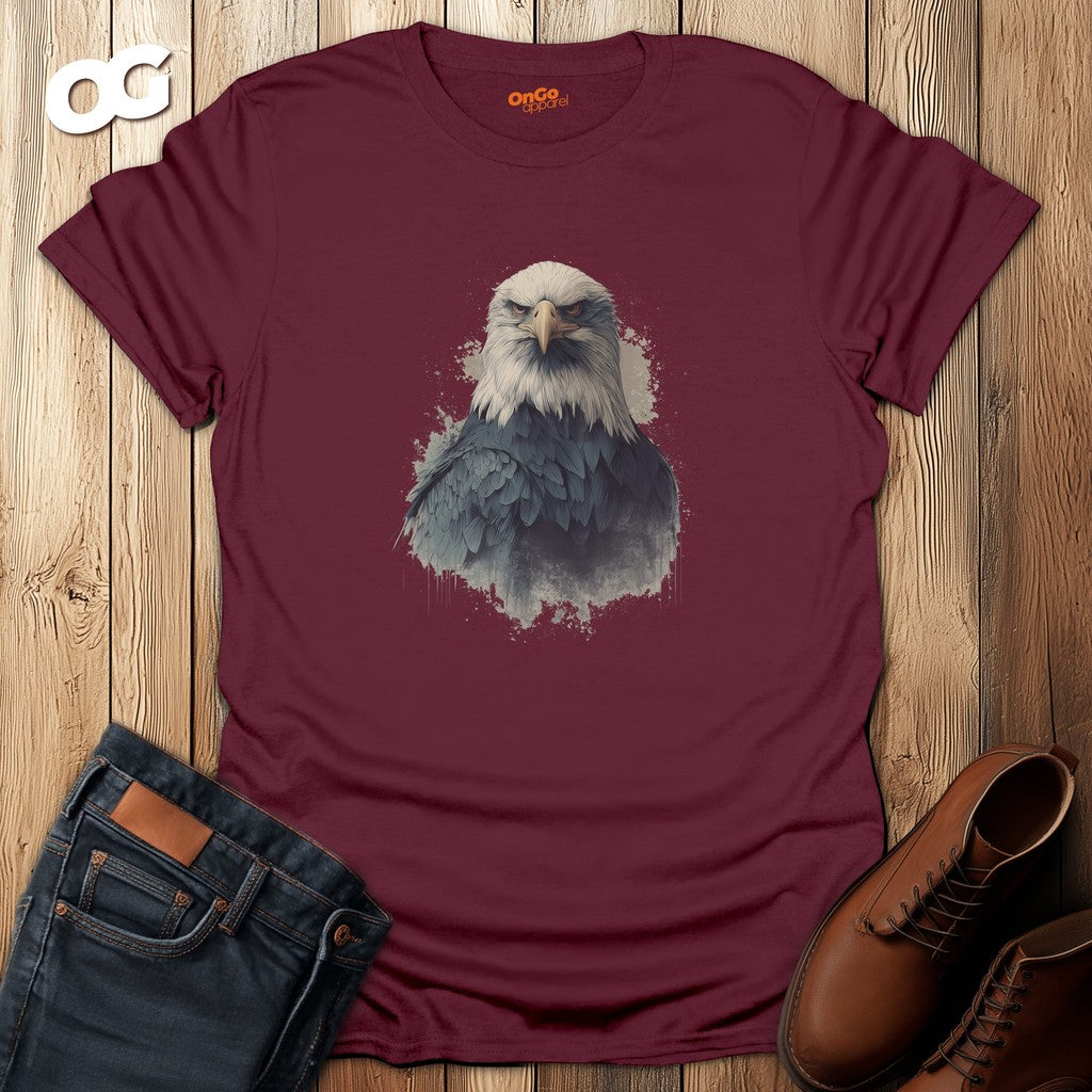 Bold Eagle Graphic T-Shirt with Detailed Design – maroon – oak-wood