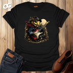 Pumpkin Guitarist T-Shirt with Creative Design – black – oak-wood